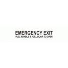 EMERGENCY EXIT PULL HANDLE & PULL DOOR TO OPEN