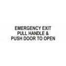 EMERGENCY EXIT PULL HANDLE & PUSH DOOR TO OPEN 