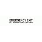 EMERGENCY EXIT PULL HANDLE & PUSH DOOR TO OPEN 