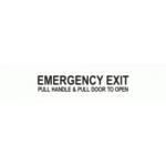 EMERGENCY EXIT PULL HANDLE & PULL DOOR TO OPEN