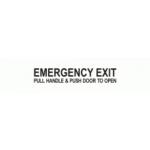 EMERGENCY EXIT PULL HANDLE & PUSH DOOR TO OPEN 