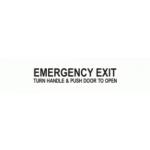 EMERGENCY EXIT TURN HANDLE & PUSH DOOR TO OPEN