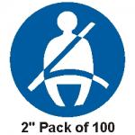 100 Seatbelt Stickers 2" (51mm) 100 Seatbelt Stickers 2" (51mm)