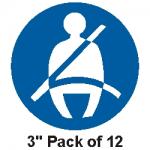 12 Seatbelt Stickers 3" (76mm) 12 Seatbelt Stickers 3" (76mm)