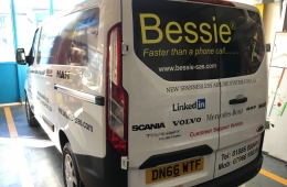 Bessie 2016 Transit van panel wrap livery rear